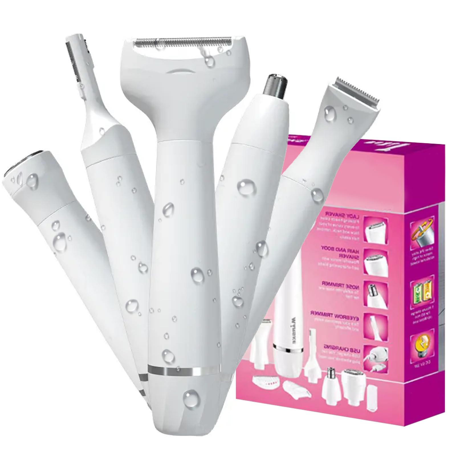 Pluxy Epil Pro 3.0 Women Face Epilator, Pluxy Hair Removal for Face,5-in-1 Painless Body Shaver and Facial Epilator, Rechargeable Bikini Trimmer Female Shaver for Facial, Legs, Underarm, Nose
