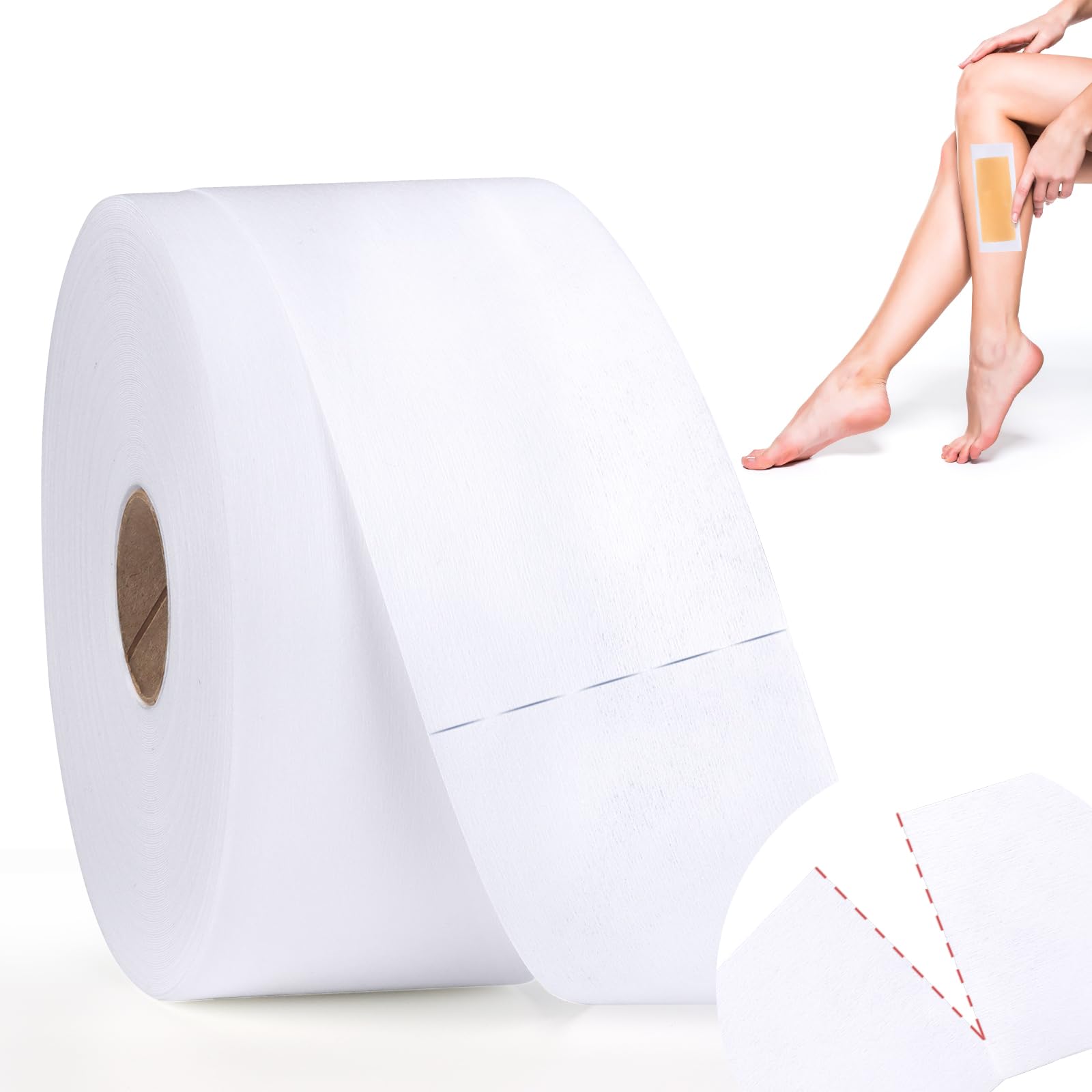 200 Pcs Non Woven Wax Strip 2.8" X 44 Yards Pre-cut Waxing Strips Epilating Strips 1 Roll For Body Facial Tear-Resistant & Lint-Free Air 43.7 Yards Removal Paper Women Arms Legs Hair Cleaning Remover