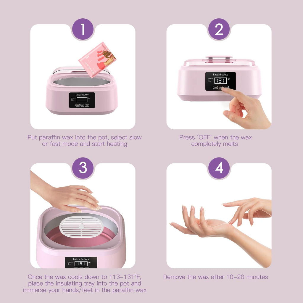 Paraffin Wax Machine for Hand and Feet - 3000ml Hand Wax Paraffin Machine for Arthritis, Touchscreen Paraffin Wax Warmer with 6 Packs Rose Wax (2.64 lbs), Paraffin Bath for Smooth & Soft Skin