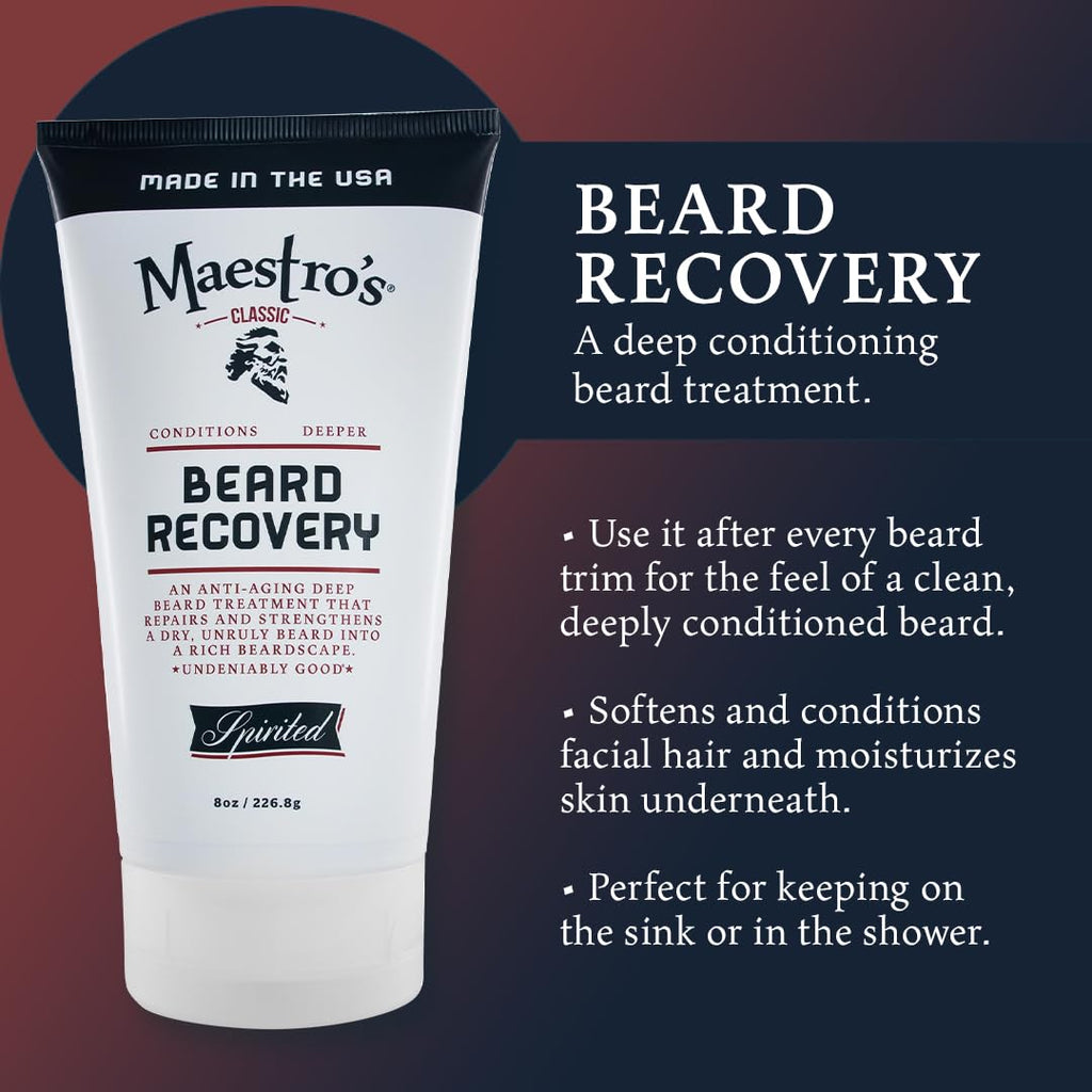 Maestro's Classic Beard Recovery Tube – Mark of a Man Blend | Beard Moisturizer for All Hair Types | Hydrating, Soothing & Softening Beard Conditioner for Men, 8 Ounce