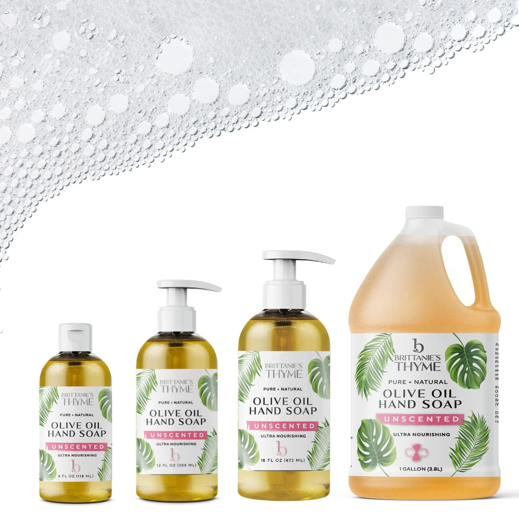 Brittanie’s Pure Castile Liquid Soap Refill, Unscented, 12 Ounce 3 Pack | Dish Soap, Hair & Body, Home, Gentle and Pure, Made with Natural Luxurious Oils, Vegan & Gluten Free Non-GMO