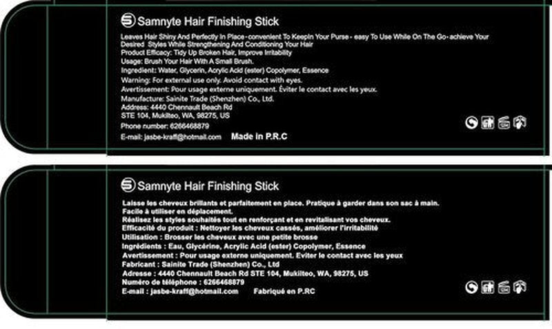 Samnyte Hair Finishing Stick, (3 Pack) Flyaway Tamer for Baby Hair and Women's Hairstyling, with Shiny Mascara for Broken Flyaways
