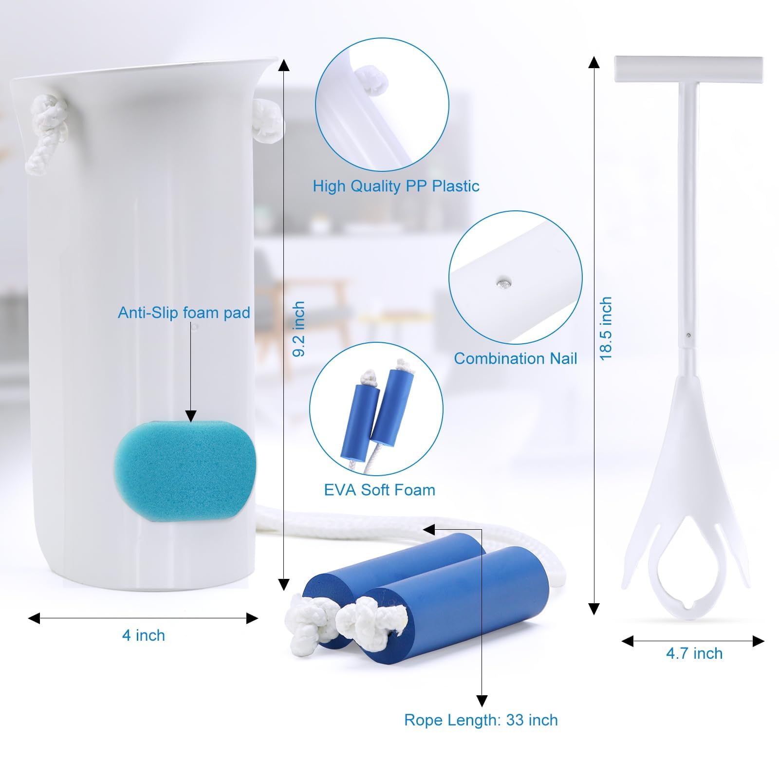 Jellas Sock Aid for Putting On Socks Kit,4.0 Inch Sock Helper for Seniors