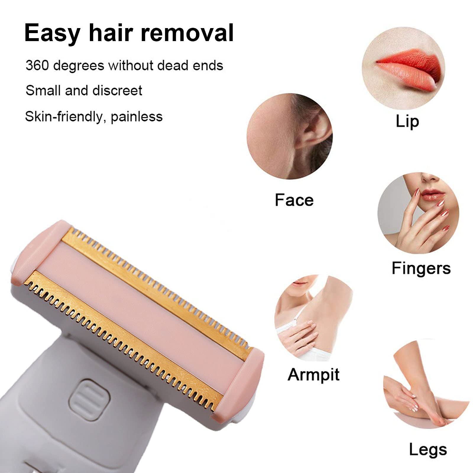 4PCS LinMei Razor Replacement Heads Compatible for Finishing Touch Flawless Body Rechargeable Ladies Shaver and Trimmer with 2 Cleaning Brush