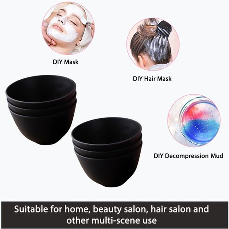 Rowcay 6 Piece Silicone Mixing Bowl Set, 3.93-Inch Microwaveable Silicone Bowls, Facial Bowls for Aestheticians, for Facial Masks, Mud Masks and Other Skin Care Products