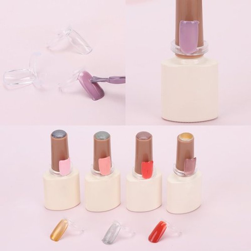 600 Pcs Nail Polish Swatch Clear Nail Color Swatches Rings, Nail Sample Sticks for Nail Art Polish Color Practice