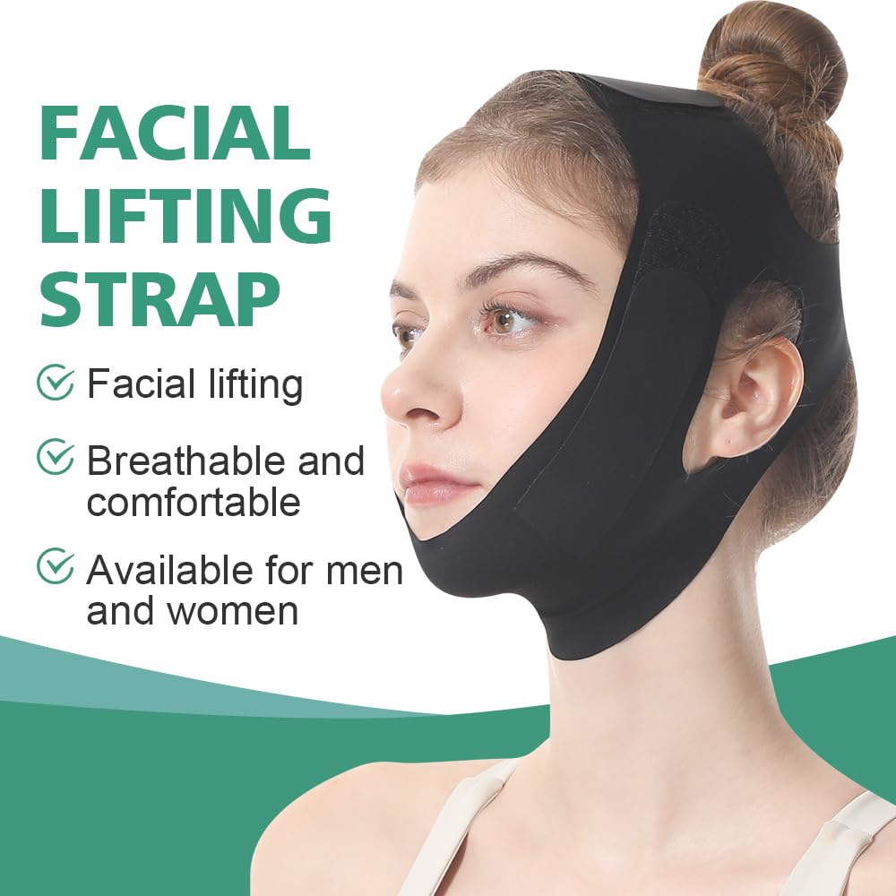 Face Lift Belt, Double Lift Face Lift Band, Comfortable VShaped Bandage Face Outline Lifting Facial Strap