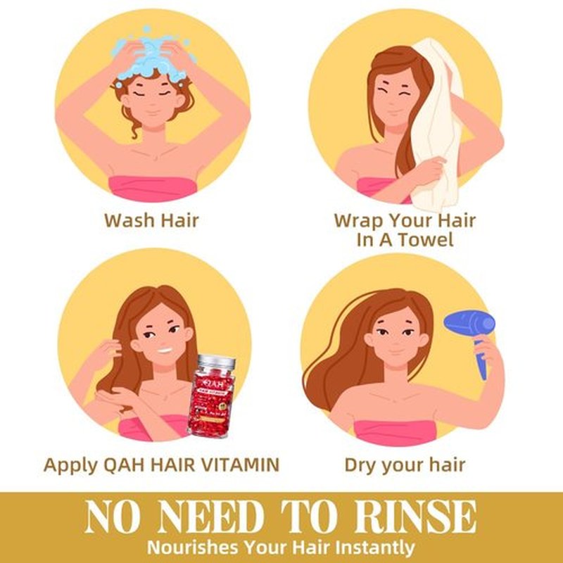 MUQIAN Hair Treatment Serum Capsules - Hair Treatment Serum - Vitamins A C E Pro B5 - No Rinse Conditioner for Women & Men