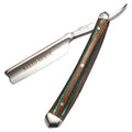 Naked Armor Safir Straight Razor for Men — Shave Ready 7/8" Barber's Notch Japanese Stainless Steel Straight Edge Razor, Sandalwood Scale, Beard Shaping, Leather Case & Gift Box Included