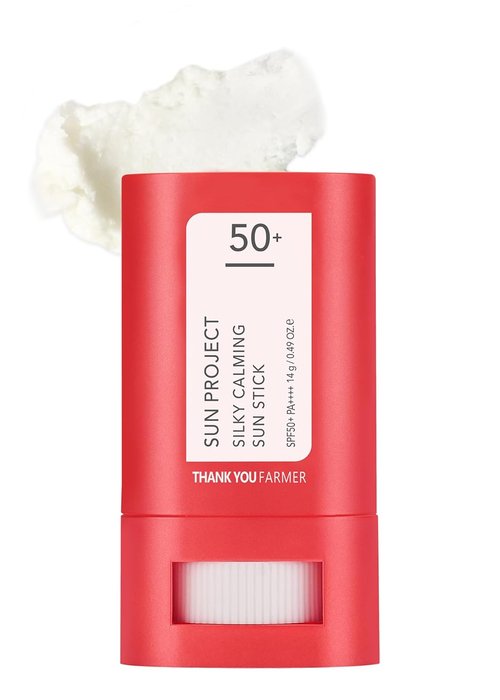ThankYou Farmer Sun Project Silky Calming Sun Stick - SPF50+ PA++++, Water-Resistant, Travel Size