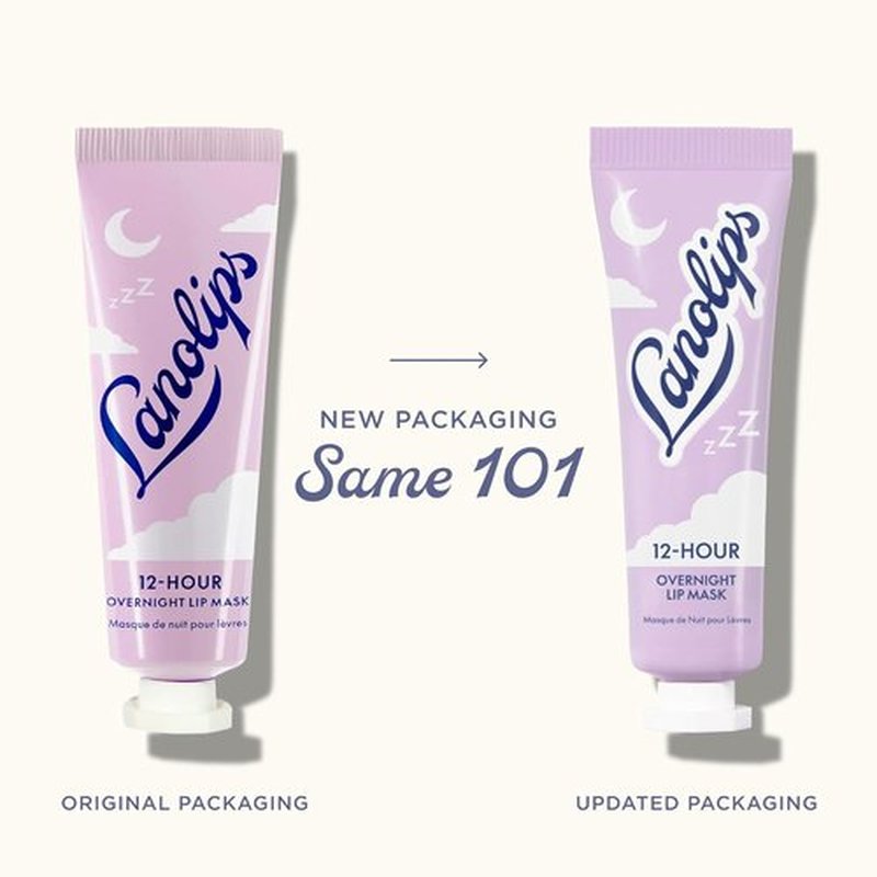 Lanolips 12 Hour Overnight Lip Mask - Hydrating Lip Balm with Hyaluronic Acid & Vitamin C - Restore & Soften While You Sleep - Cruelty-Free (0.52 oz / 15 g)