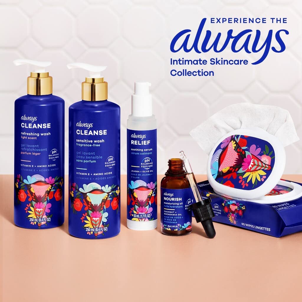 Always Nourish Moisturizing Oil for Intimate Skin, Helps Nourish Dry, Irritated Intimate Skin, Fragrance-Free, 30 mL