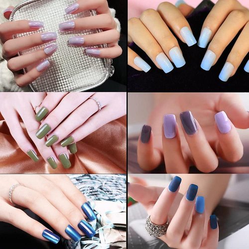 Acrylic Nails French Tips Hisight 500pcs Fake Nails Half Cover False Nails 10 Sizes for Nail Salons and DIY Nail Art (Natural)