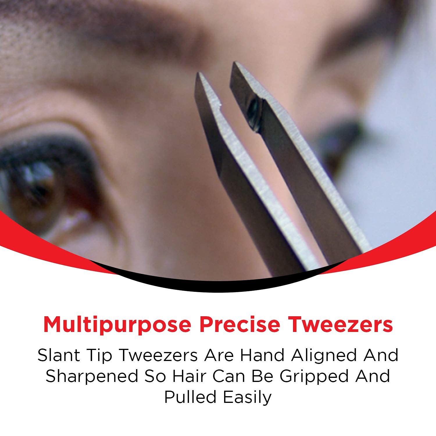 Seki Edge Black Stainless Steel Slant Tweezer (SS-500) Precision Tweezers For Ingrown Hair, Eyebrow, & Splinters - For Personal & Professional Use