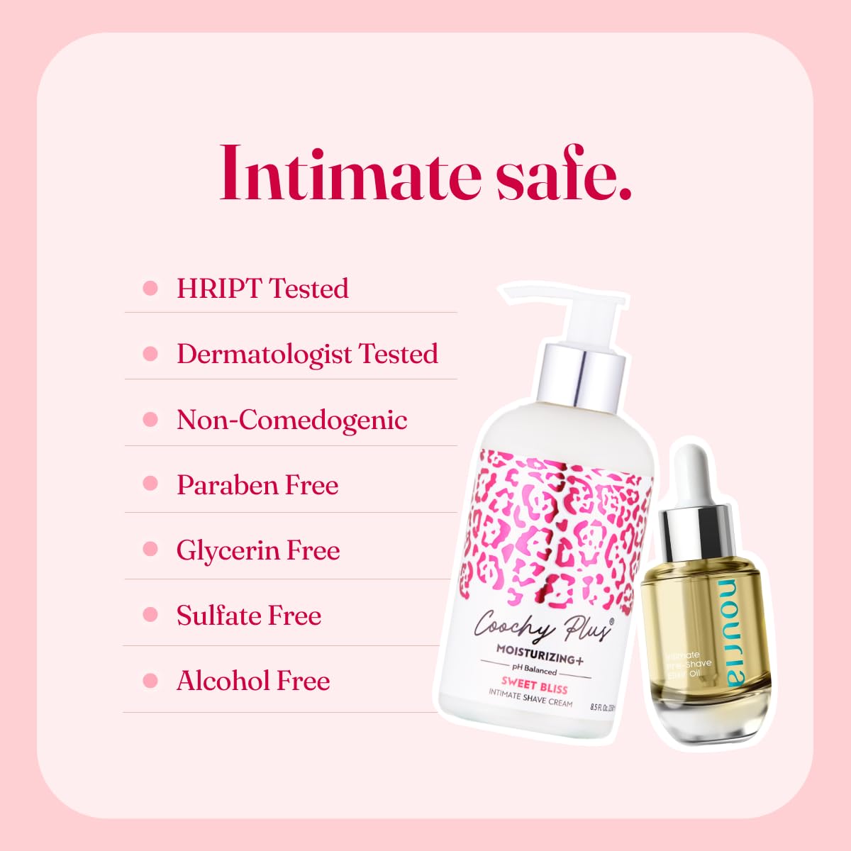 IntiMD Coochy Plus Intimate Shave Cream Sweet Bliss + Pre-Shave Elixir Moisturizer Oil Kit - HydroLock &Moisturizing PLUS Continuous Hydration Reliefs Razor Burn Bump Ingrown Hair