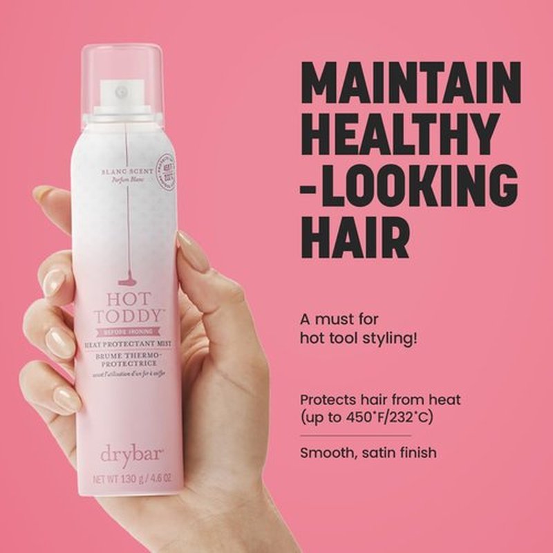 Drybar Hot Toddy Heat Protection Spray - Lightweight Formula for Hair Styling & Curling 4.5 oz