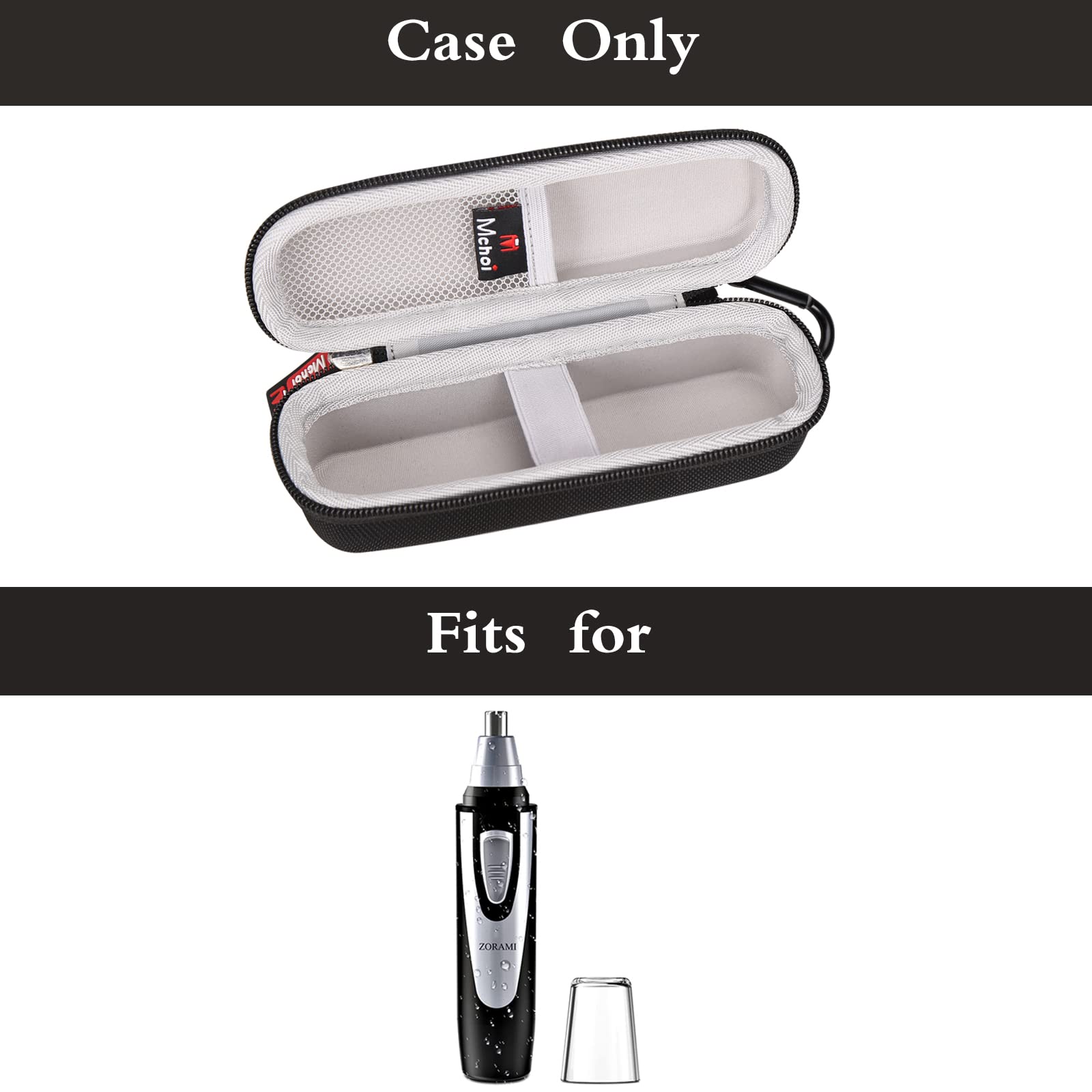 Mchoi Hard Carrying Case for ZORAMI Ear and Nose Hair Trimmer, Battery-Operated, Shockproof Waterproof Case