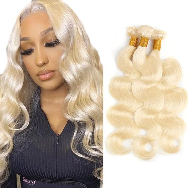 613 Body Wave Bundles Honey Blonde Human Hair Bundles Grade 8A Brazilian Remy Hair Weaves Extensions 10 12 14 Inch For Women