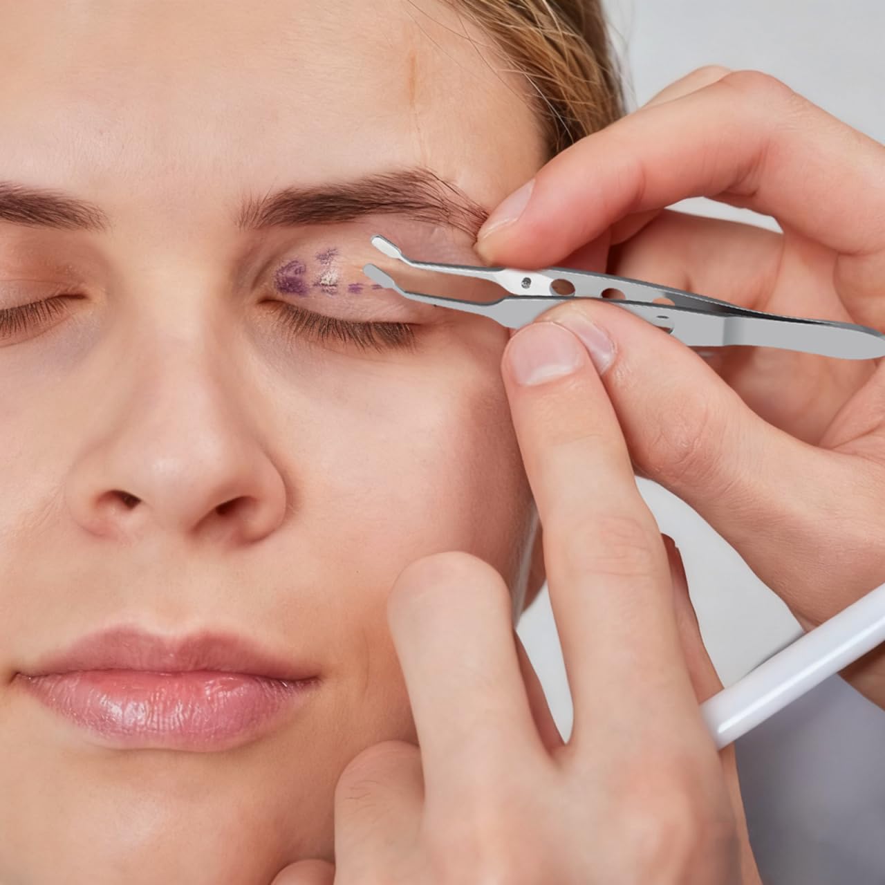 iplusmile Meibomian Gland Expressor Forceps Stainless Steel Eyelid Compressor Tweezers for Mild Gland Expression Dry Eye Care Smooth Edge Non-Slip Grip 4.13 in