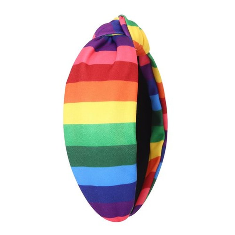 PHALIN Rainbow Headband for Women LGBTQ Heart Flag Pride Headbands Rainbow Stripe Wide Top Knot Headband Hair Accessories Pride Month Party Favors Gifts