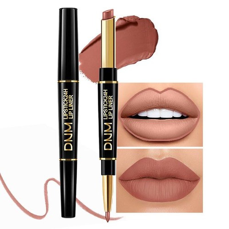 Kaely 2-in-1 Nude Brown Lip Liner & Lipstick Set - Long-Lasting Matte Finish | Waterproof 24-Hour Wear