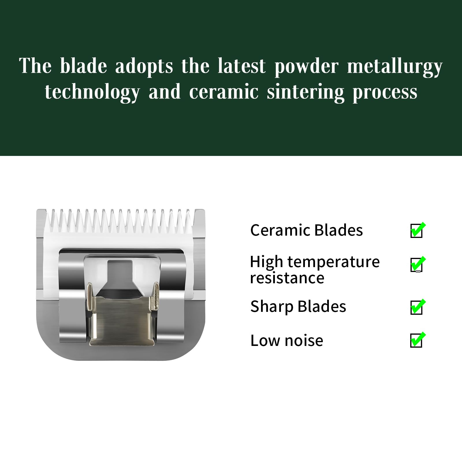 Professional Detachable Replacement Ceramic Blades set,compatible with oster Classic 76/Star-Teq/Power-Teq andi A*dis AGC,BDC,BGC,MBG Series Clippers (size 0A)