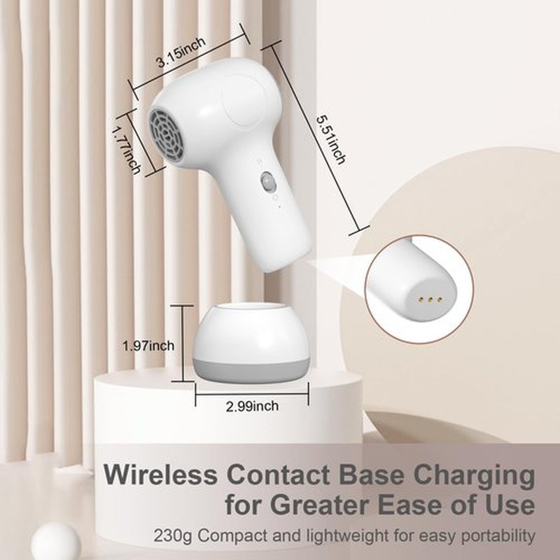 Cordless Hair Dryer for Baby, Kids Model with Charging Base, Gentle Airflow Mini Hair Dryer, Portable Travel Design, Small Dryer for Infant Delicate Skin