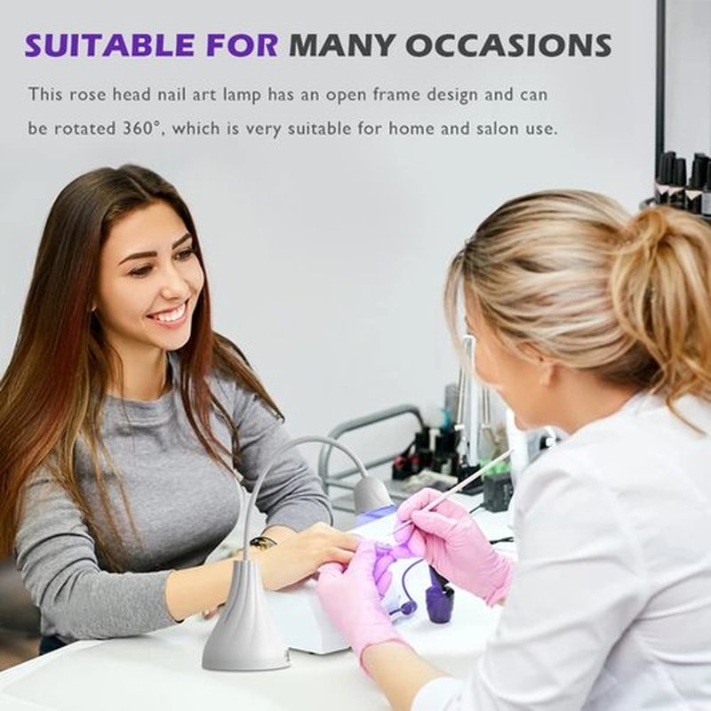 SMALLSHS LED UV Nail Lamp, Mini U V Light for Gel Nails Flash Curing, 18W Rechargeable LED Nail Light Dryer with 60s Timers, Fast Curing Gooseneck UV lamp for Gel Nails for Home DIY Manicure