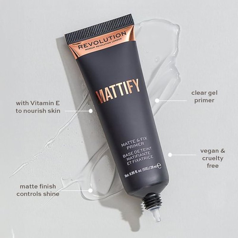 Makeup Revolution Face Primer - Mattifying, Lightweight & Translucent Formula | Vegan, 0.94 Fl Oz