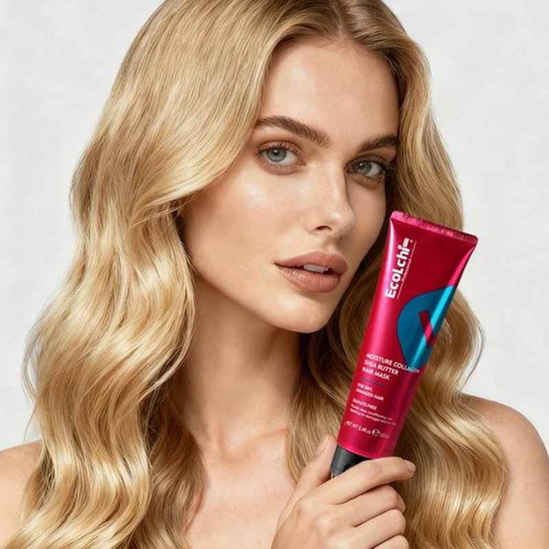 ECOLCHIPRO Collagen Shea Butter Hair Mask Deep Repair Conditioning Moisture Collagen Shea Butter Hair Treatment for Dry and Damaged Hair All Hair Types 5.4fl.oz 160ml