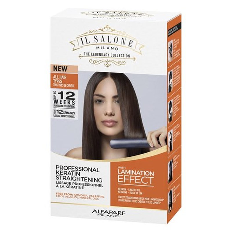 Il Salone Milano Keratin Hair Treatment - Smoothing & Straightening Kit for All Hair Types - Anti-Frizz, Heat Protection