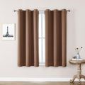 ChrisDowa Grommet Blackout Curtains - Thermal Insulated Room Darkening Panels, Cappuccino, 38W x 54L