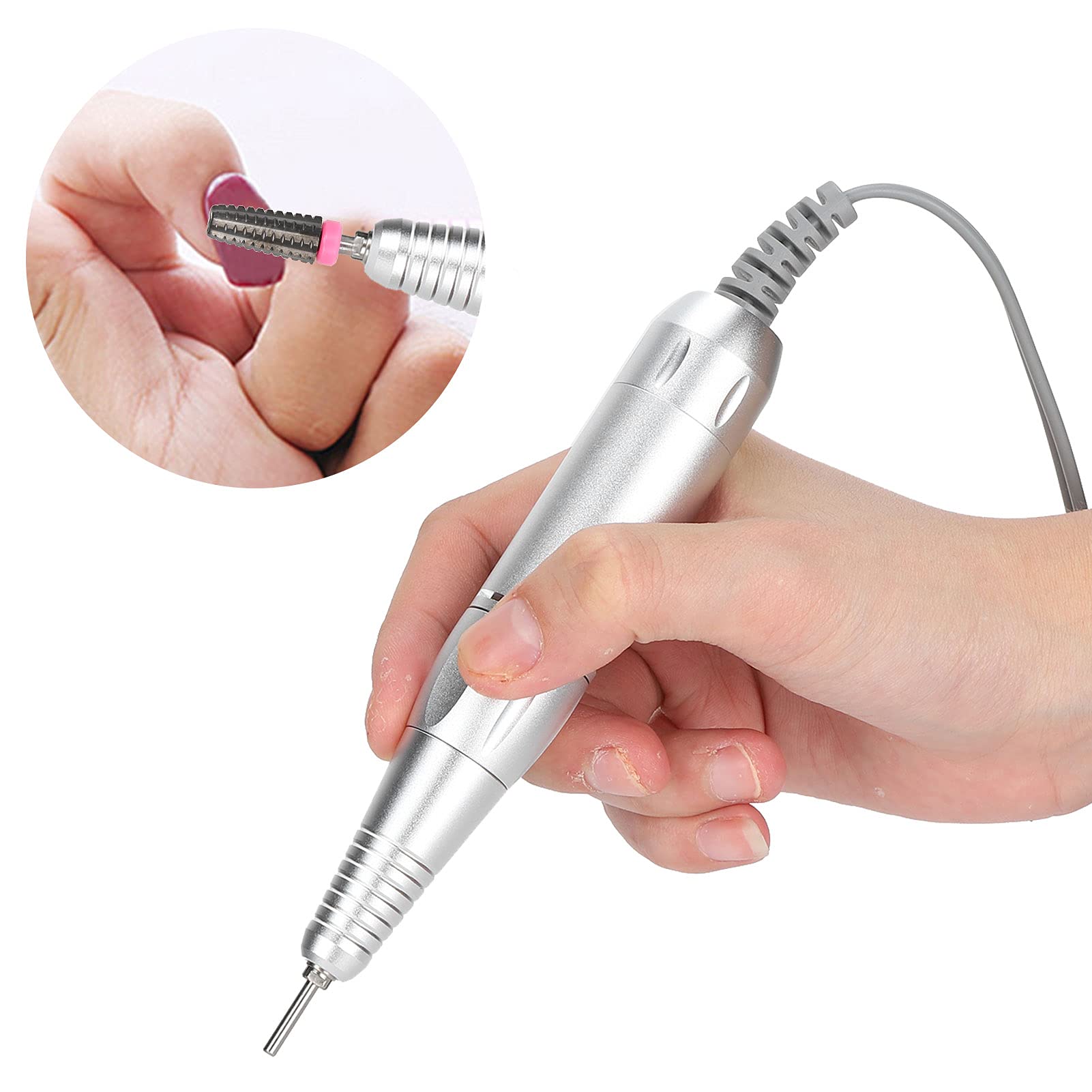YUYTE 35000rpm Nail Polishing Machine Replacement Handle, Electric Nail Grinding Machine Accessory, Aluminum Alloy, YUYTEfpadeoi5nv1295