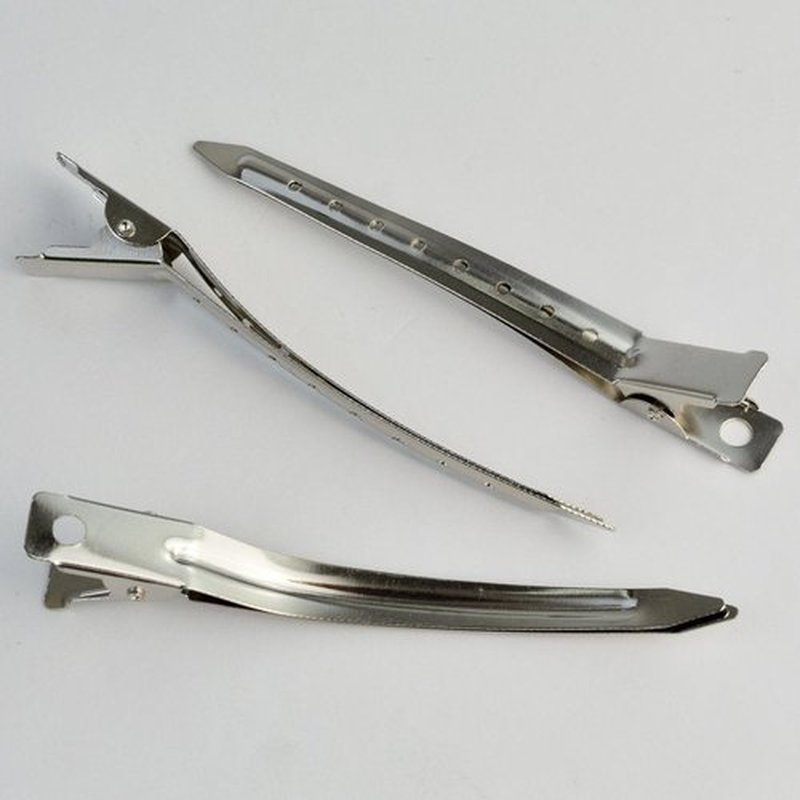 Bantoye Duck Bill Clips - 3.5 Inches Rustproof Metal Alligator Hair Styling Clips | Silver, 24 Packs