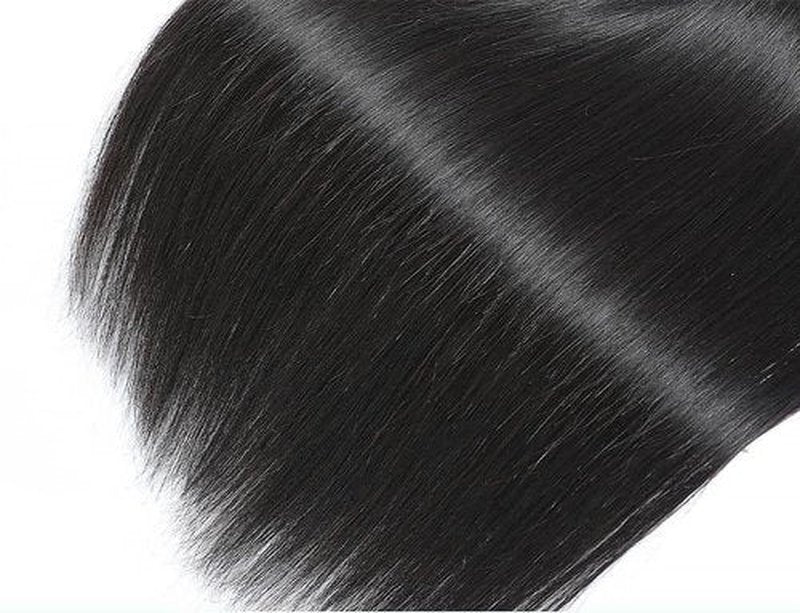 Straight Human Hair Bundles Color #1B Natural Black 14 16 18 Inch 3 Bundles Human Hair Straight Weave Unprocessed Virgin Hair Extensions 50 Gram Per Bundle