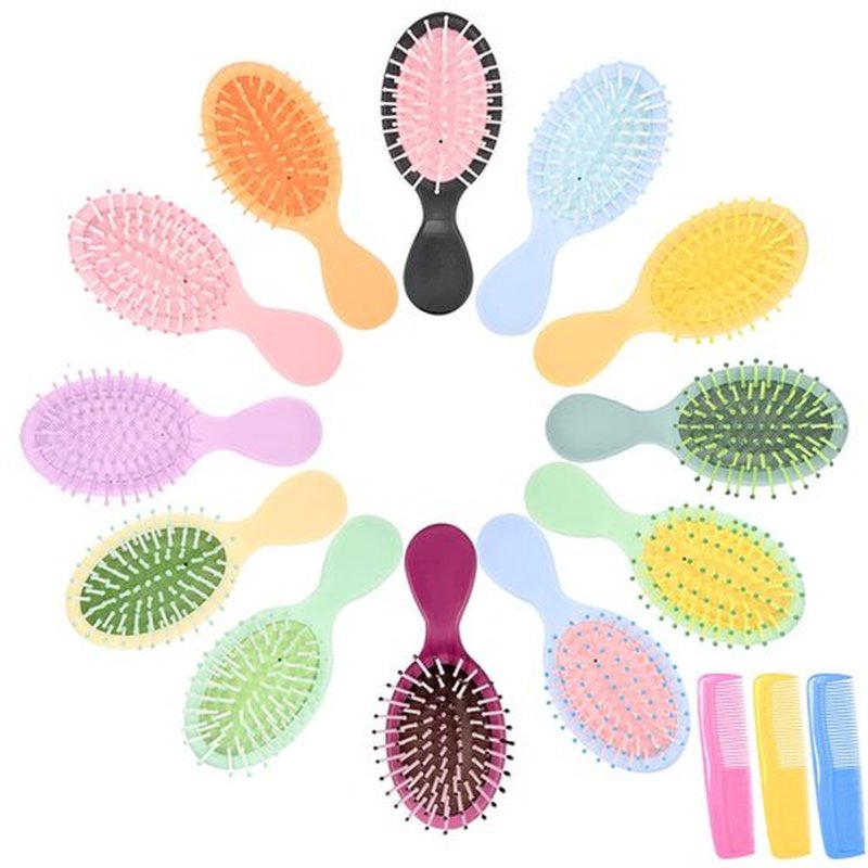 15 Pack Mini Wet Hair Brush Mini Detangling Brush for Wet & Dry Hair, Compact Travel Hairbrush for Teens & Adults, Perfect for Bridesmaid Gifts, Party Favors