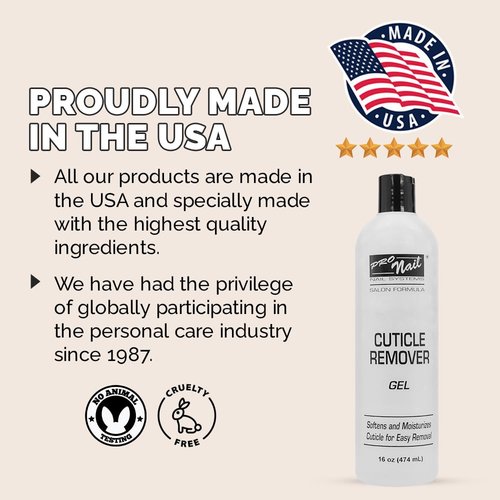Pro Nail Cuticle Remover Gel 16oz - Softens and Moisturizes Cuticle for Easy Removal