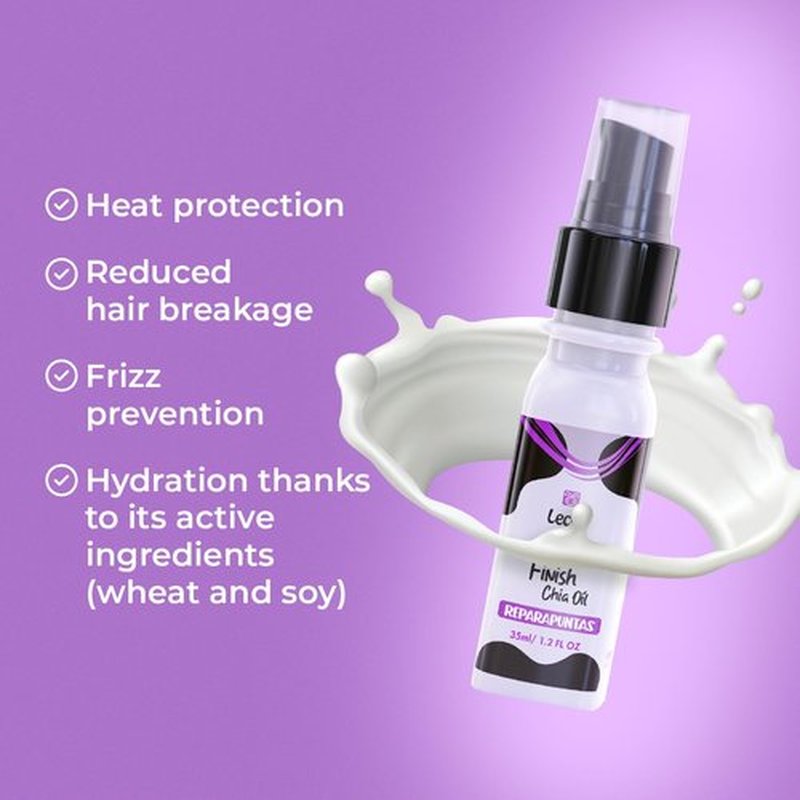 Leche Pal Pelo Traditional - Hair Oil for Frizzy Hair - Non-Greasy Haircare with Abyssinian Oil, Omega 3, and Provitamin B5 - Finish Chia Oil - 1.2 oz