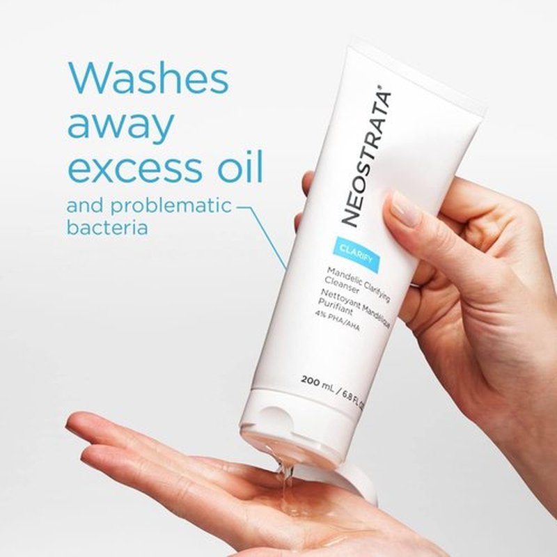 NEOSTRATA Mandelic Clarifying Cleanser Gel Facial Wash for Oily Skin with Salicylic Acid Soap-Free Fragrance-Free, 6.8 Fl Oz (Pack of 1)