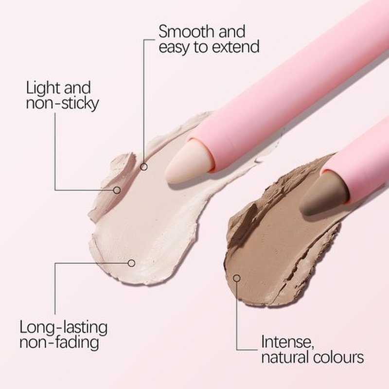 Boobeen Eyebrow Highlighter - Dual Color Contour Pencil & Illuminating Cream Pen for Natural Brows