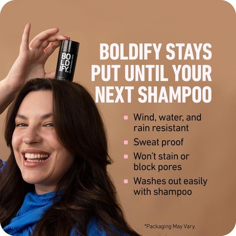 BOLDIFY Hair Fibers - Instantly Thicker Look for Thinning Hair | 28g - Black - 14 Shades Available