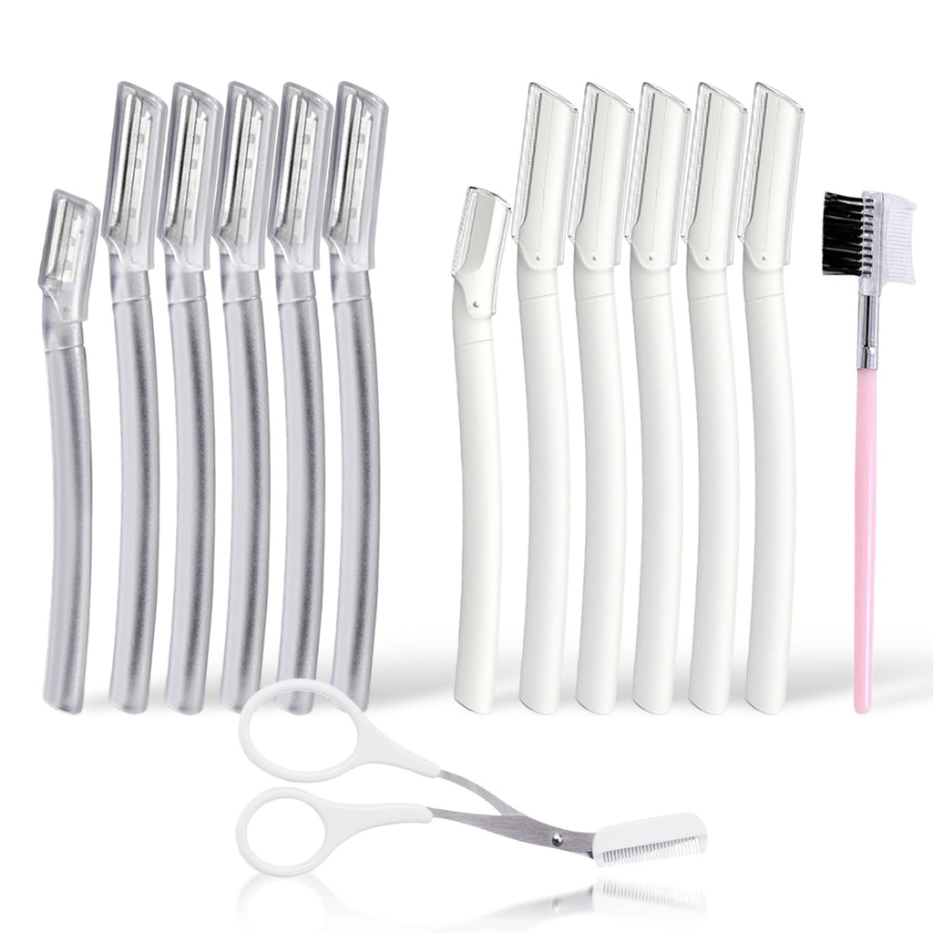 Dermaplane Razor for Women and Men - 12 Pcs Facial Shaver for Peach Fuzz, Eyebrow Hair Removal, and Gentle Exfoliation - BEAUTISILK