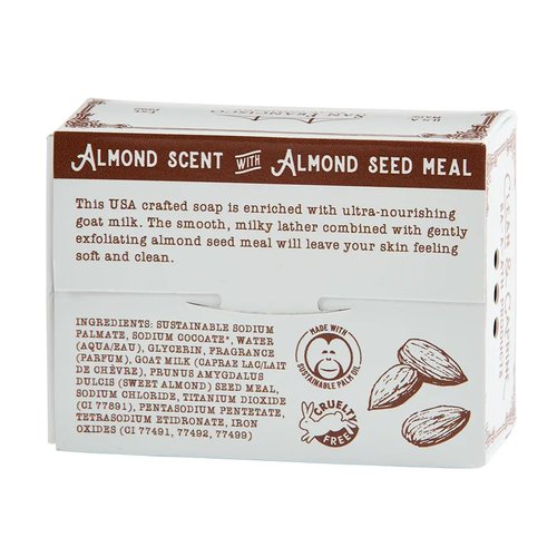 San Francisco Soap Company Clean & Caprine Goat Milk Soap Bar | Almond | Dye-Free Soap Bar | Enriched with Nourishing Goat Milk | Unisex Fragrance | 5 oz