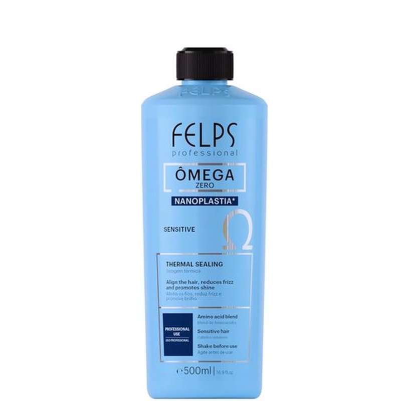 Felps Professional Omega Sensitive - Thermal Sealing Nanoplasty for Straightening & Smoothing Hair - 500ml/16.90oz
