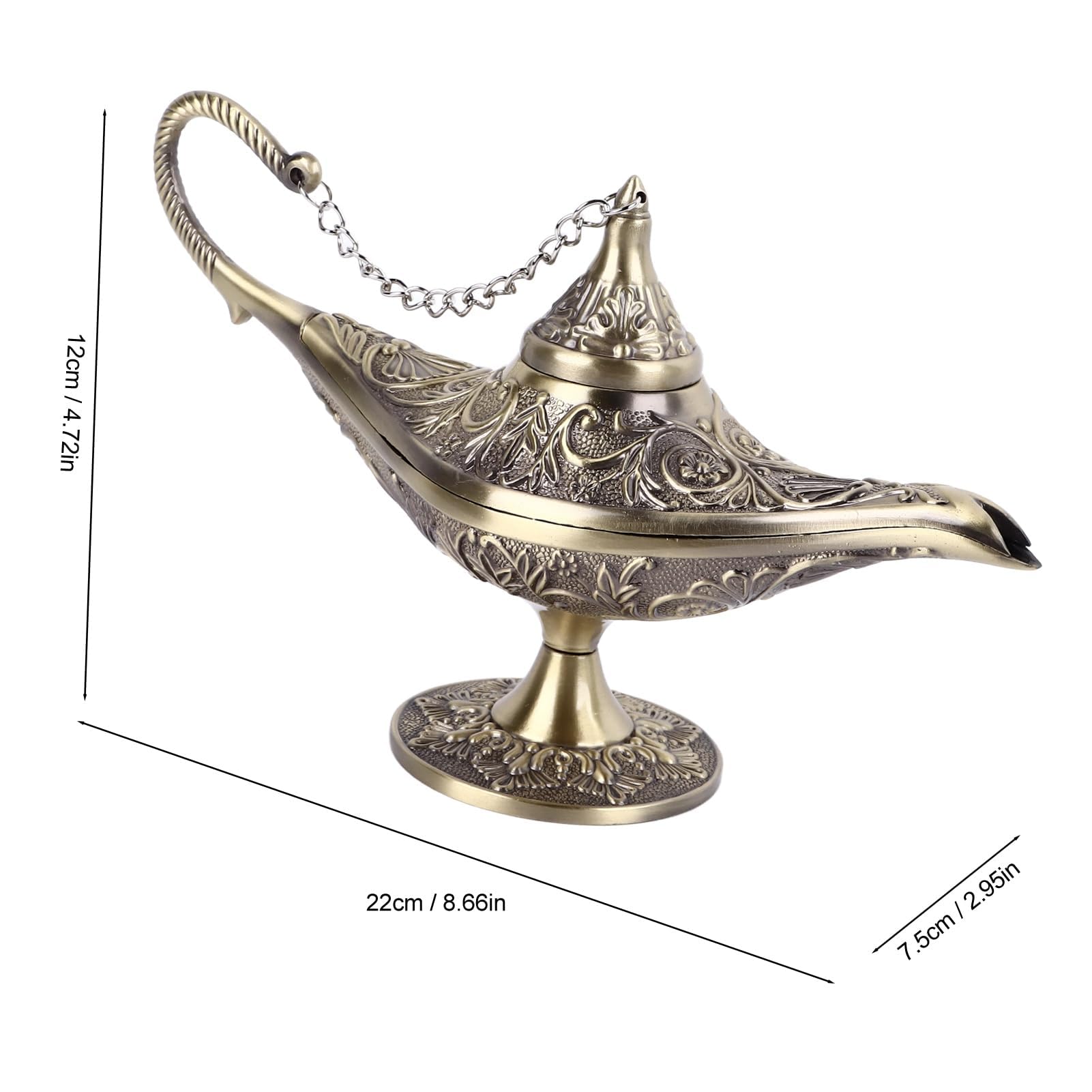NSXAYIWE Aladdin Genie Lamp, Vintage Arabian Nights Costume Prop Lamp