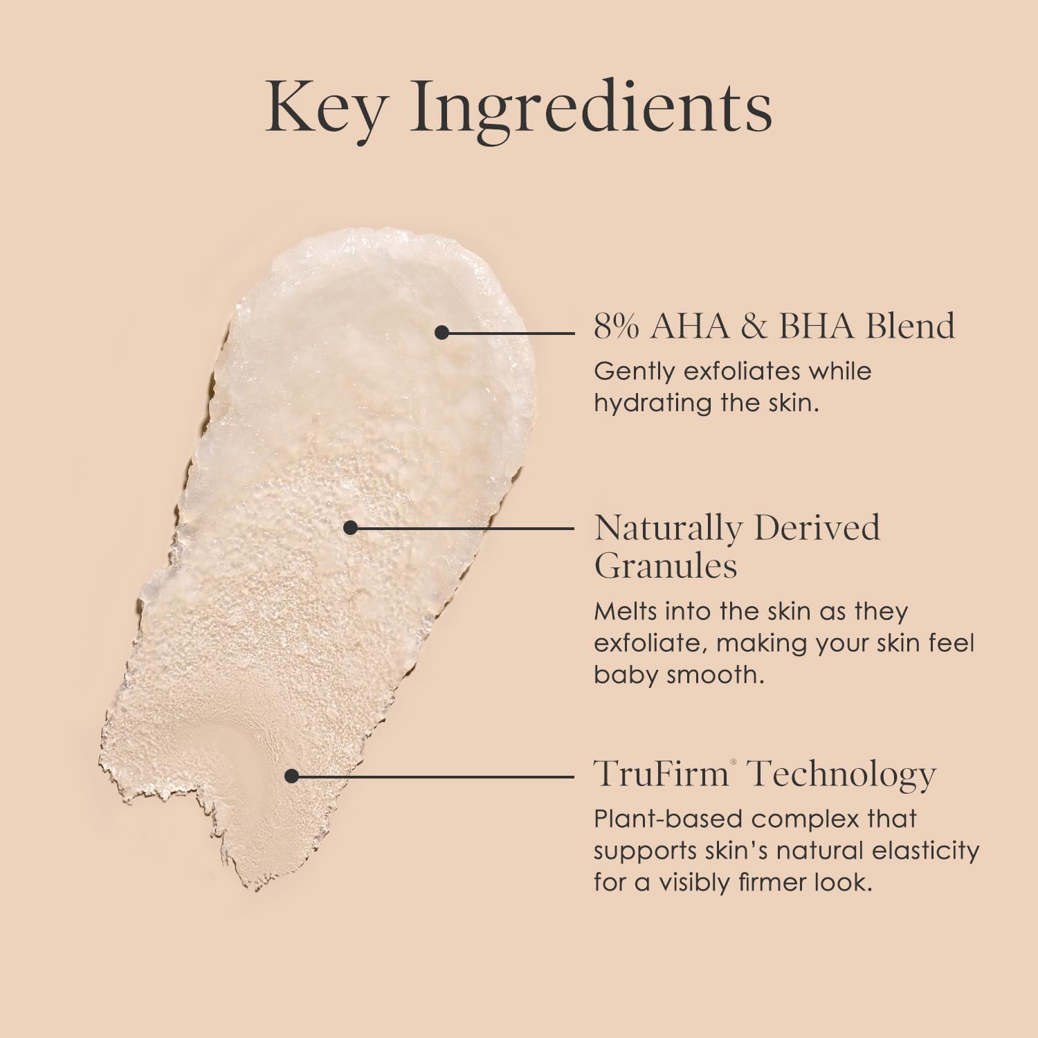 BODY FIRM Crepe Erase Refining Facial Scrub, Anti-Aging Skin Care, Exfoliating Face Wash with Gentle AHA BHA Exfoliators, Exfoliating Pre Treatment for Wrinkle & Crepe Skin, Promotes Collagen, 6 fl oz