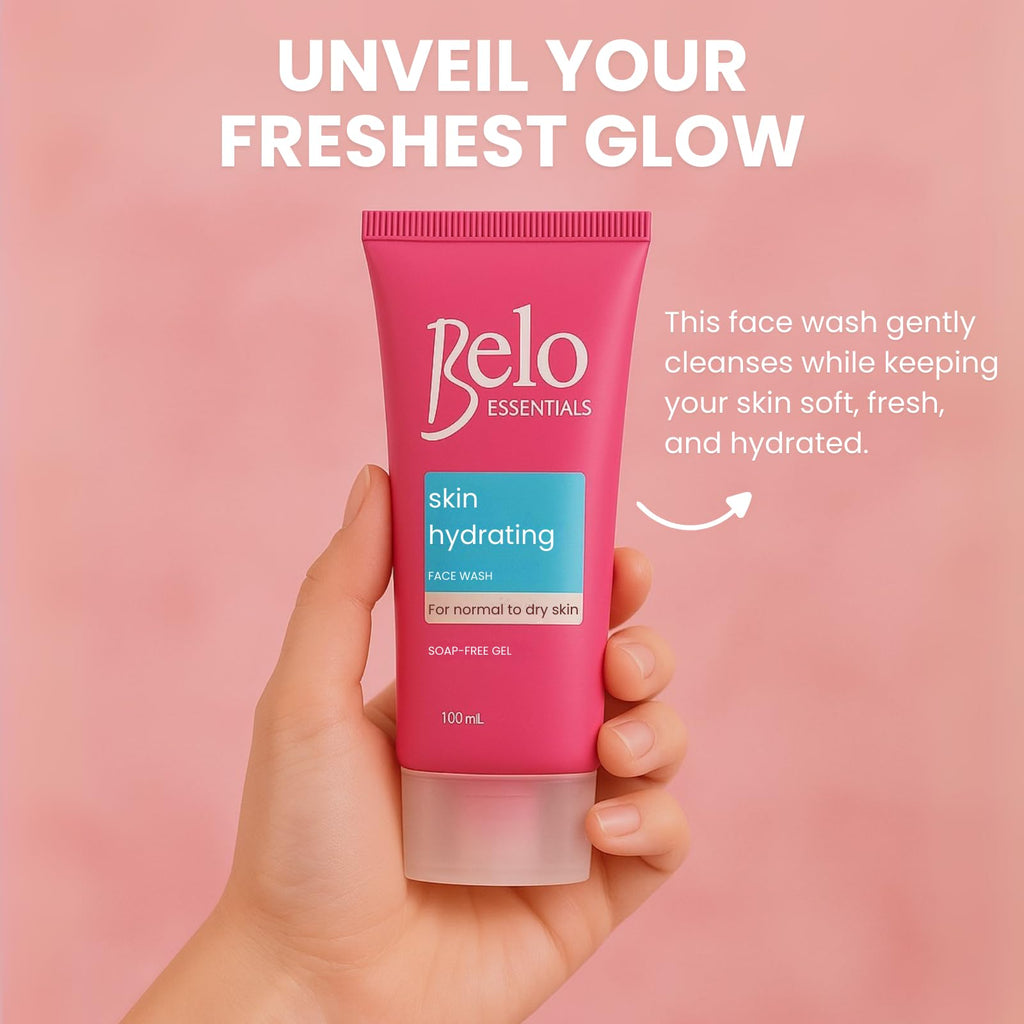 Belo Essentials Skin Hydrating Face Wash Gentle Cleanser Oil Control Gel Formula Lightweight Daily Foam Care - 100ml