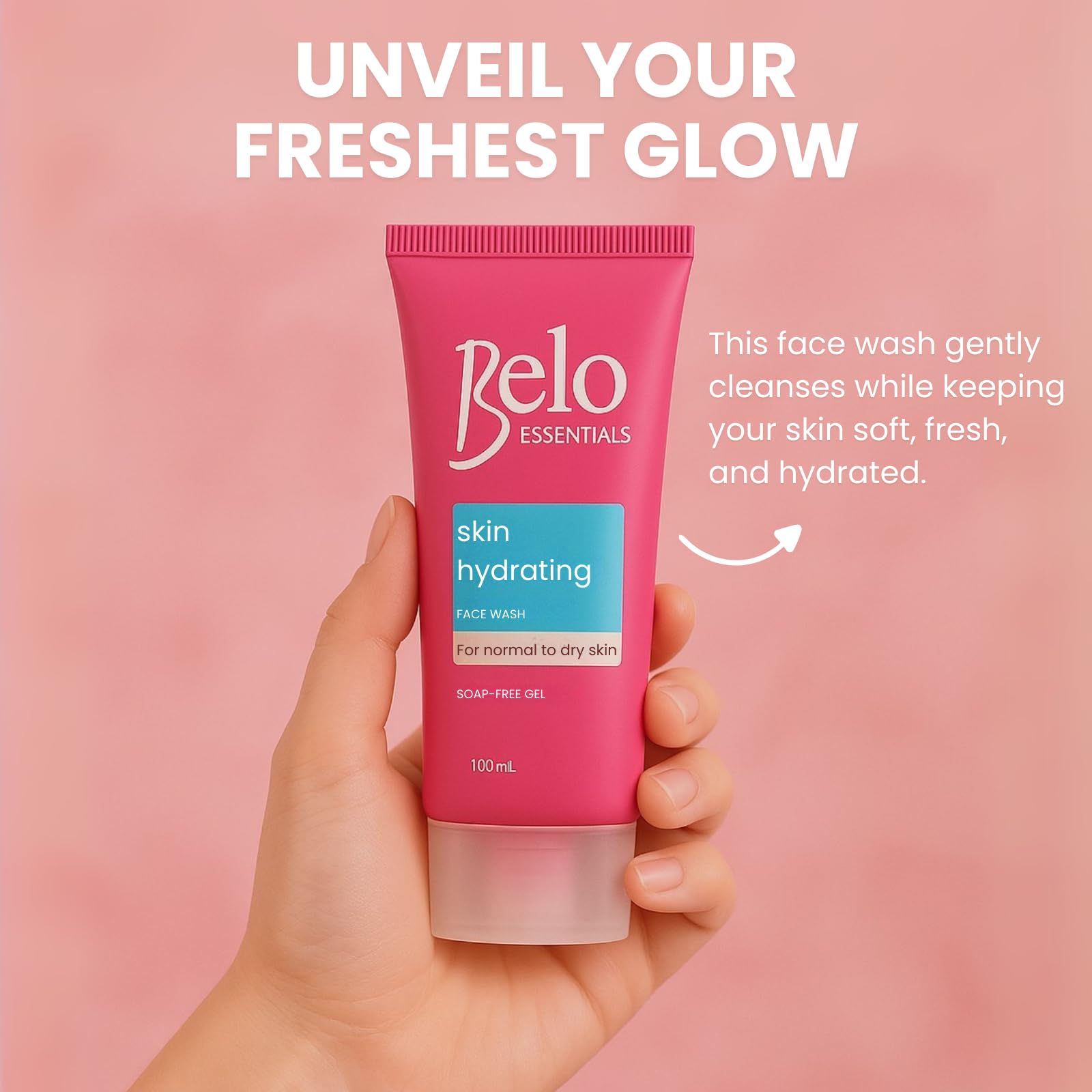 Belo Essentials Skin Hydrating Face Wash Gentle Cleanser Oil Control Gel Formula Lightweight Daily Foam Care - 100ml