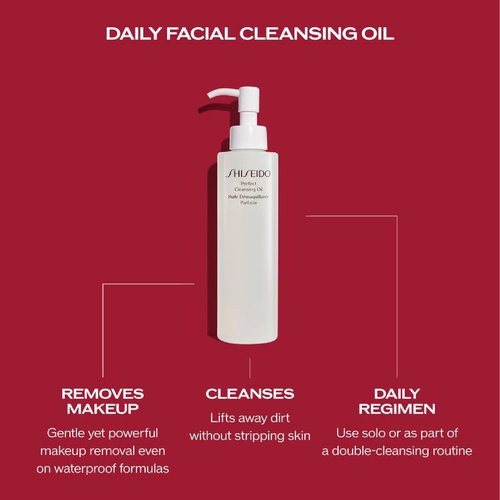 Shiseido Perfect Cleansing Oil - Lightweight Daily Cleanser for Soft, Dewy Skin | Removes Waterproof Makeup