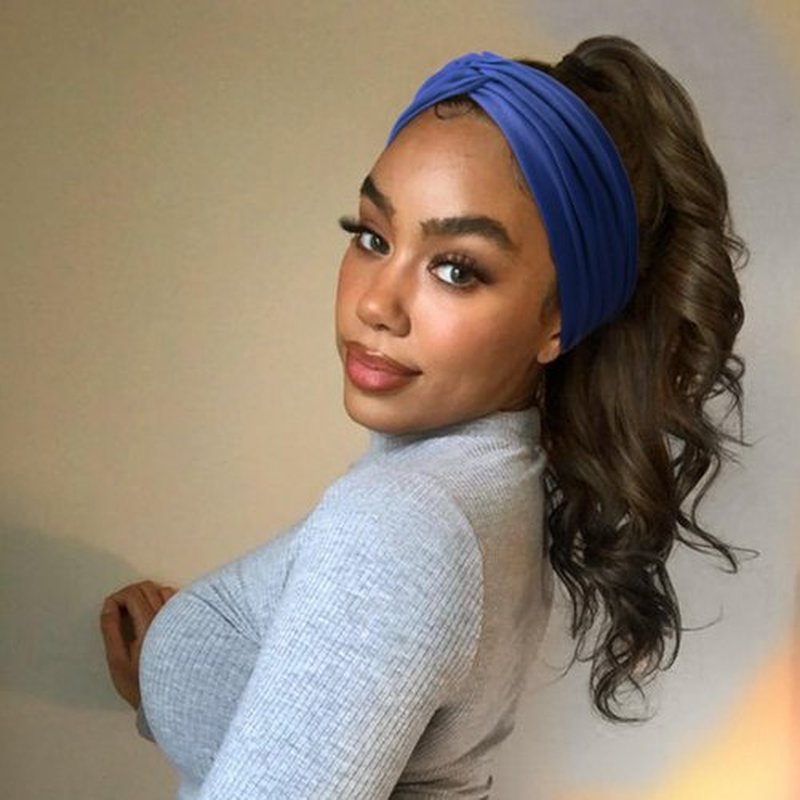 AQOKKA Extra Wide Headbands for Women Large Turban Headband Non Slip Boho Elastic Hairband Hair Twisted Knot Head Bands Accessories